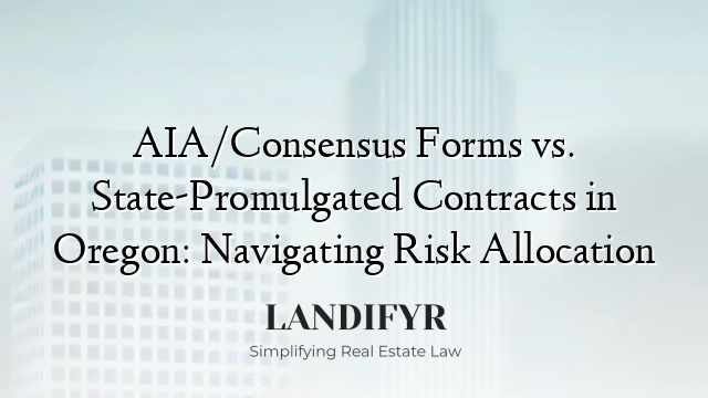 AIA/Consensus Forms vs. State-Promulgated Contracts in Oregon: Navigating Risk Allocation