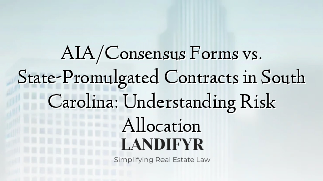 AIA/Consensus Forms vs. State-Promulgated Contracts in South Carolina: Understanding Risk Allocation