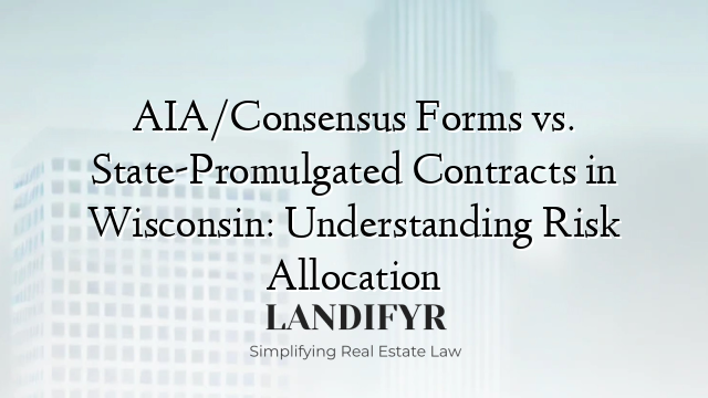 AIA/Consensus Forms vs. State-Promulgated Contracts in Wisconsin: Understanding Risk Allocation