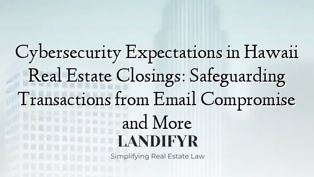 Cybersecurity Expectations in Hawaii Real Estate Closings: Safeguarding Transactions from Email Compromise and More