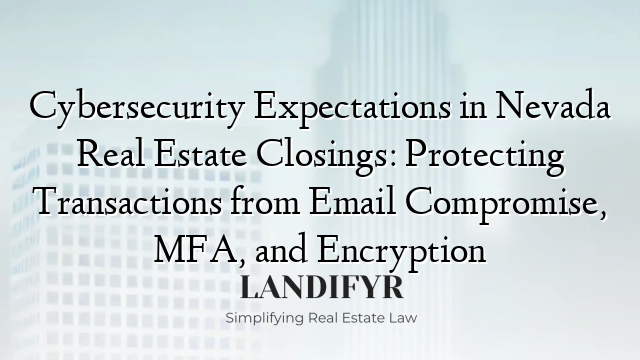 Cybersecurity Expectations in Nevada Real Estate Closings: Protecting Transactions from Email Compromise, MFA, and Encryption