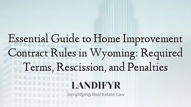 Essential Guide to Home Improvement Contract Rules in Wyoming: Required Terms, Rescission, and Penalties