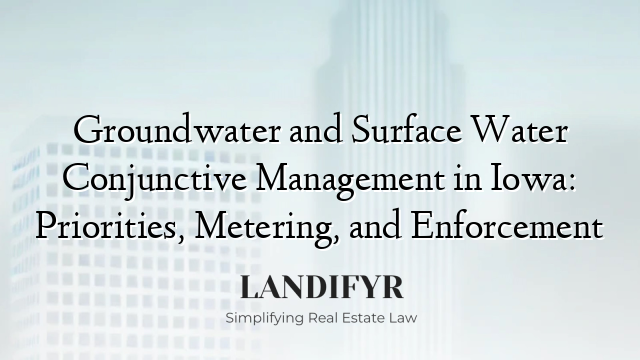 Groundwater and Surface Water Conjunctive Management in Iowa: Priorities, Metering, and Enforcement