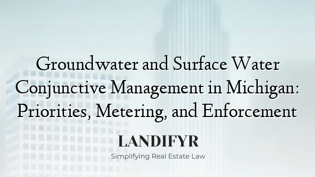 Groundwater and Surface Water Conjunctive Management in Michigan: Priorities, Metering, and Enforcement