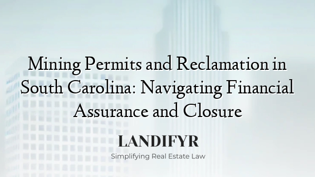 Mining Permits and Reclamation in South Carolina: Navigating Financial Assurance and Closure