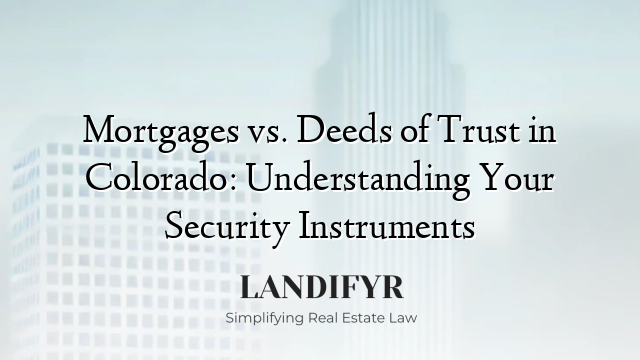 Mortgages vs. Deeds of Trust in Colorado: Understanding Your Security Instruments