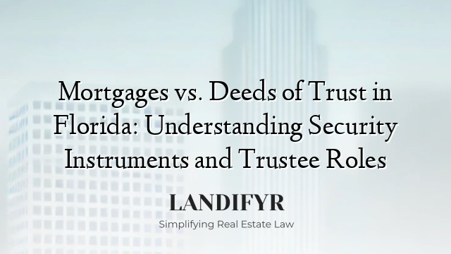 Mortgages vs. Deeds of Trust in Florida: Understanding Security Instruments and Trustee Roles