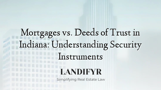 Mortgages vs. Deeds of Trust in Indiana: Understanding Security Instruments