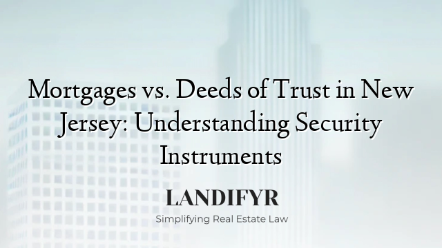 Mortgages vs. Deeds of Trust in New Jersey: Understanding Security Instruments