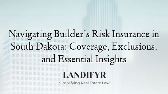 Navigating Builder’s Risk Insurance in South Dakota: Coverage, Exclusions, and Essential Insights