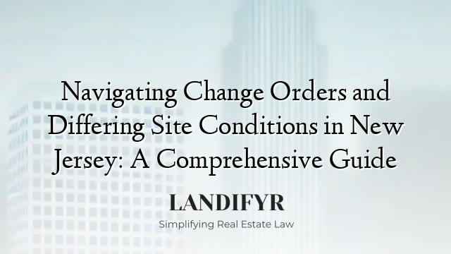 Navigating Change Orders and Differing Site Conditions in New Jersey: A Comprehensive Guide