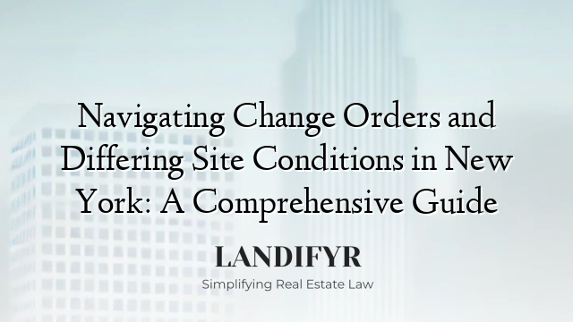 Navigating Change Orders and Differing Site Conditions in New York: A Comprehensive Guide