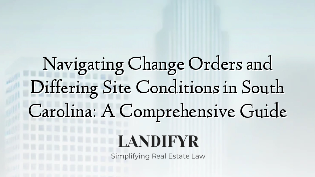 Navigating Change Orders and Differing Site Conditions in South Carolina: A Comprehensive Guide