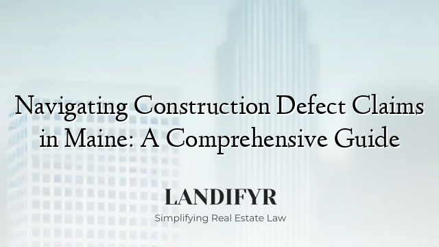 Navigating Construction Defect Claims in Maine: A Comprehensive Guide