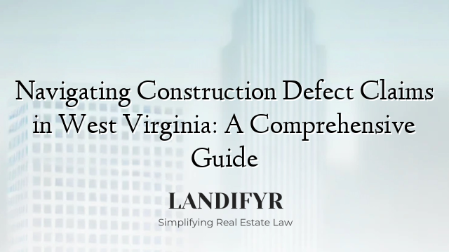 Navigating Construction Defect Claims in West Virginia: A Comprehensive Guide