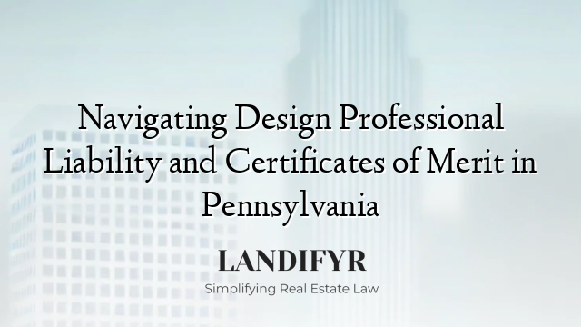 Navigating Design Professional Liability and Certificates of Merit in Pennsylvania