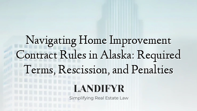 Navigating Home Improvement Contract Rules in Alaska: Required Terms, Rescission, and Penalties
