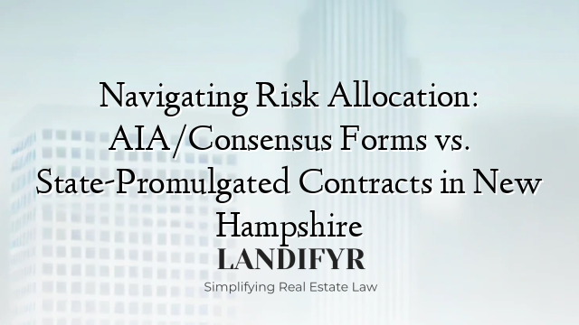 Navigating Risk Allocation: AIA/Consensus Forms vs. State-Promulgated Contracts in New Hampshire