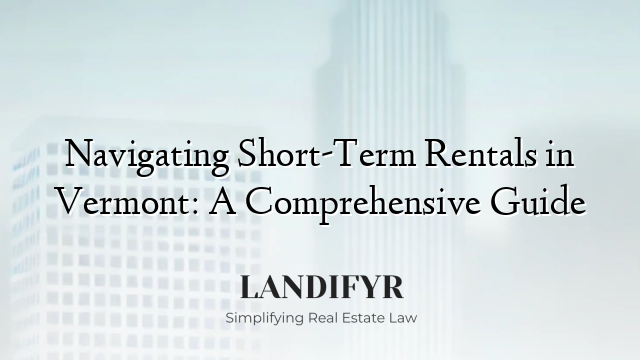 Navigating Short-Term Rentals in Vermont: A Comprehensive Guide