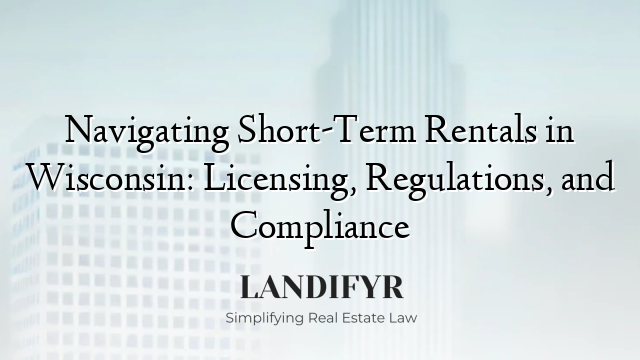 Navigating Short-Term Rentals in Wisconsin: Licensing, Regulations, and Compliance