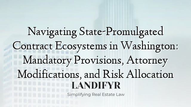 Navigating State-Promulgated Contract Ecosystems in Washington: Mandatory Provisions, Attorney Modifications, and Risk Allocation