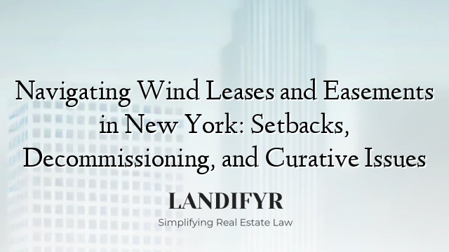 Navigating Wind Leases and Easements in New York: Setbacks, Decommissioning, and Curative Issues