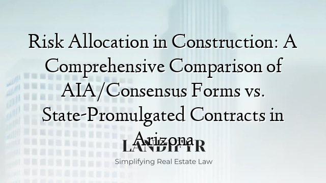 Risk Allocation in Construction: A Comprehensive Comparison of AIA/Consensus Forms vs. State-Promulgated Contracts in Arizona