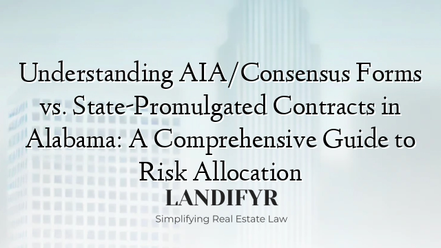 Understanding AIA/Consensus Forms vs. State-Promulgated Contracts in Alabama: A Comprehensive Guide to Risk Allocation