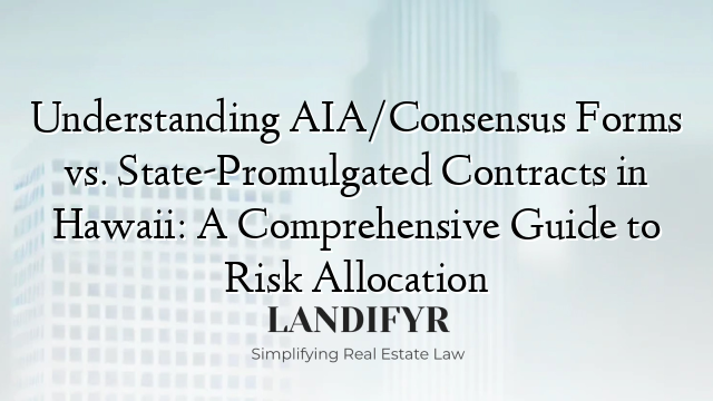Understanding AIA/Consensus Forms vs. State-Promulgated Contracts in Hawaii: A Comprehensive Guide to Risk Allocation