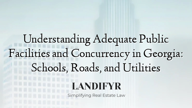 Understanding Adequate Public Facilities and Concurrency in Georgia: Schools, Roads, and Utilities