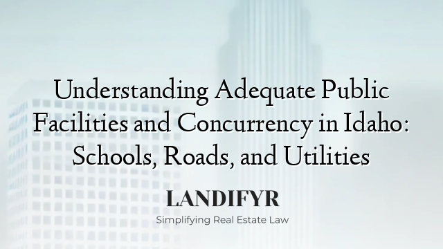 Understanding Adequate Public Facilities and Concurrency in Idaho: Schools, Roads, and Utilities