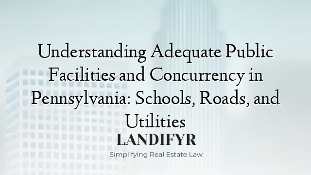 Understanding Adequate Public Facilities and Concurrency in Pennsylvania: Schools, Roads, and Utilities