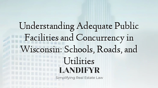 Understanding Adequate Public Facilities and Concurrency in Wisconsin: Schools, Roads, and Utilities
