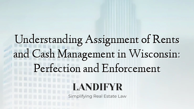 Understanding Assignment of Rents and Cash Management in Wisconsin: Perfection and Enforcement