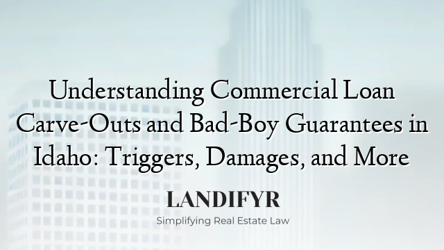 Understanding Commercial Loan Carve-Outs and Bad-Boy Guarantees in Idaho: Triggers, Damages, and More