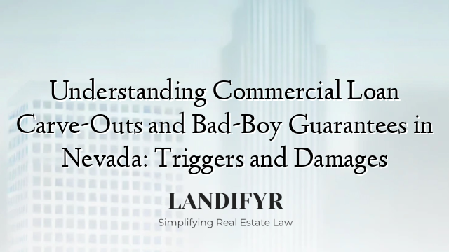 Understanding Commercial Loan Carve-Outs and Bad-Boy Guarantees in Nevada: Triggers and Damages