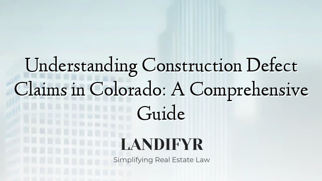 Understanding Construction Defect Claims in Colorado: A Comprehensive Guide