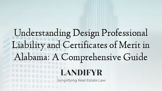 Understanding Design Professional Liability and Certificates of Merit in Alabama: A Comprehensive Guide