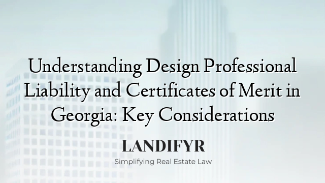 Understanding Design Professional Liability and Certificates of Merit in Georgia: Key Considerations