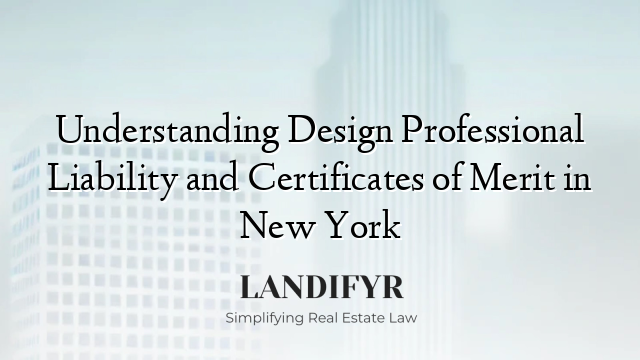 Understanding Design Professional Liability and Certificates of Merit in New York