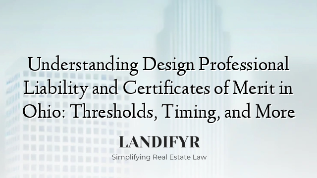 Understanding Design Professional Liability and Certificates of Merit in Ohio: Thresholds, Timing, and More