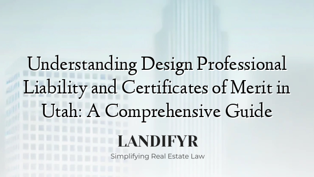 Understanding Design Professional Liability and Certificates of Merit in Utah: A Comprehensive Guide