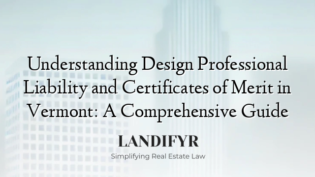 Understanding Design Professional Liability and Certificates of Merit in Vermont: A Comprehensive Guide