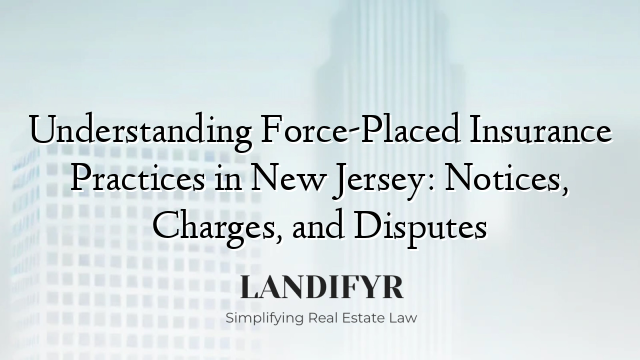 Understanding Force-Placed Insurance Practices in New Jersey: Notices, Charges, and Disputes