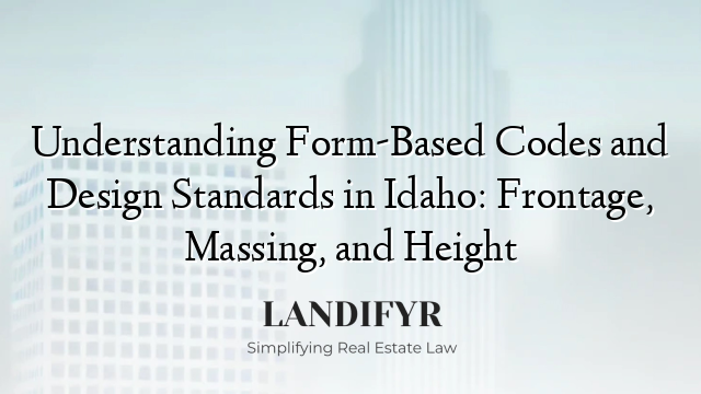 Understanding Form-Based Codes and Design Standards in Idaho: Frontage, Massing, and Height
