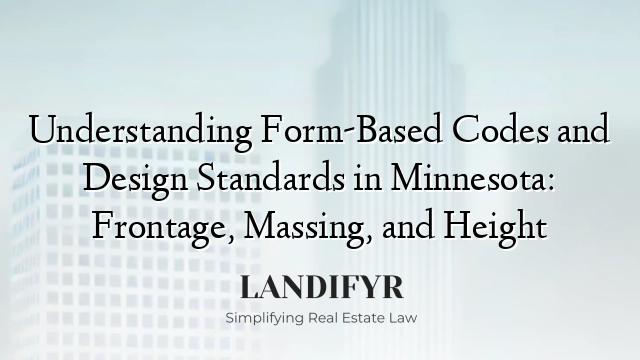 Understanding Form-Based Codes and Design Standards in Minnesota: Frontage, Massing, and Height