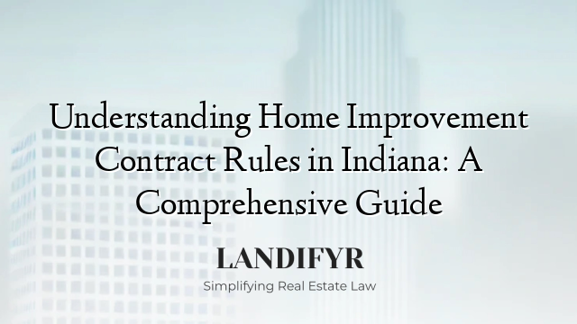 Understanding Home Improvement Contract Rules in Indiana: A Comprehensive Guide