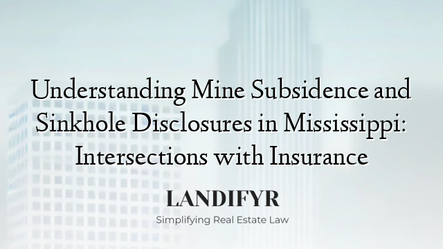 Understanding Mine Subsidence and Sinkhole Disclosures in Mississippi: Intersections with Insurance