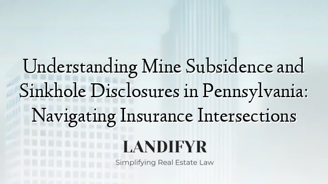 Understanding Mine Subsidence and Sinkhole Disclosures in Pennsylvania: Navigating Insurance Intersections