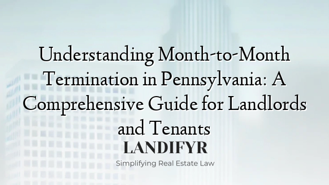 Understanding Month-to-Month Termination in Pennsylvania: A Comprehensive Guide for Landlords and Tenants